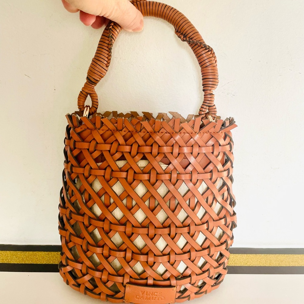 Vince Camuto Brown Woven Mini Bag